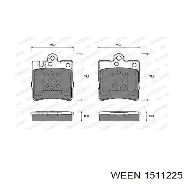 151-1225 Ween колодки тормозные задние дисковые