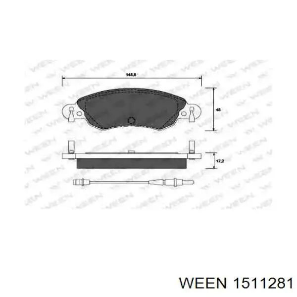 Передние тормозные колодки 1511281 Ween