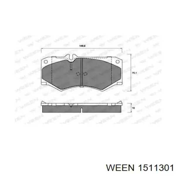 151-1301 Ween колодки тормозные передние дисковые