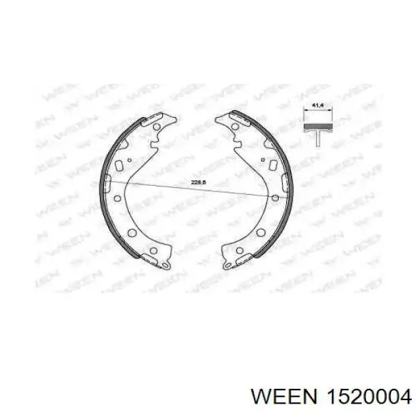 Задние барабанные колодки 1520004 Ween