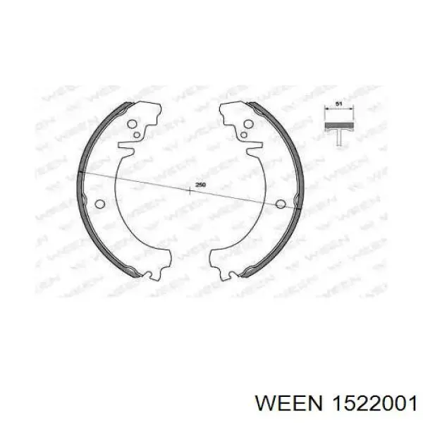 Задние барабанные колодки 1522001 Ween