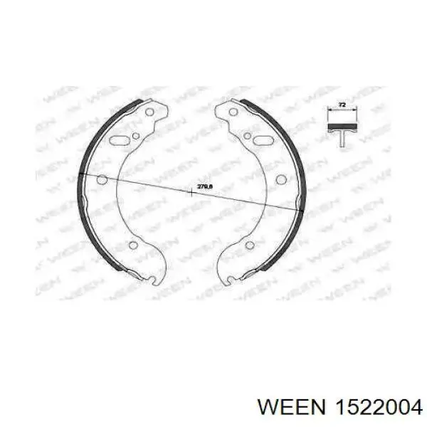 Задние барабанные колодки 1522004 Ween