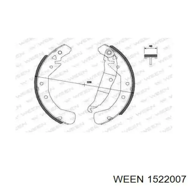 Задние барабанные колодки 1522007 Ween