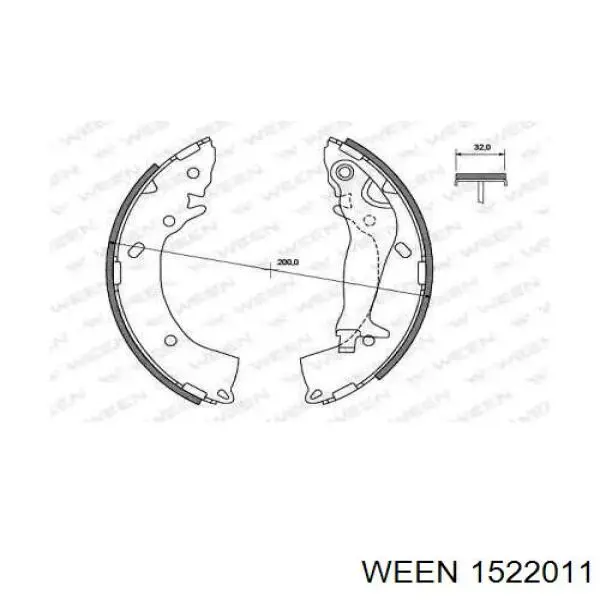 Задние барабанные колодки 1522011 Ween