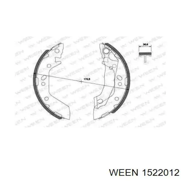 Задние барабанные колодки 1522012 Ween
