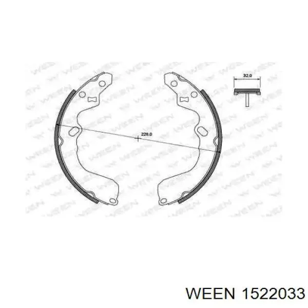 Задние барабанные колодки 1522033 Ween