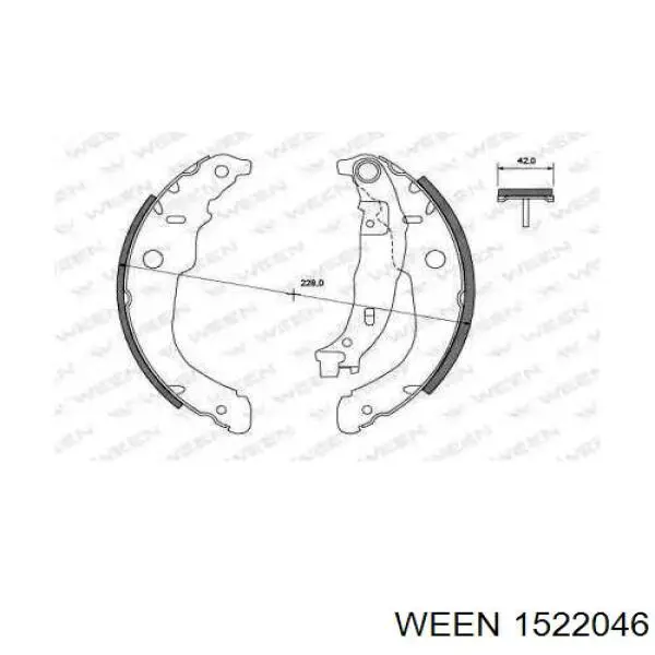 Задние барабанные колодки 1522046 Ween