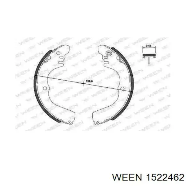 Задние барабанные колодки 1522462 Ween