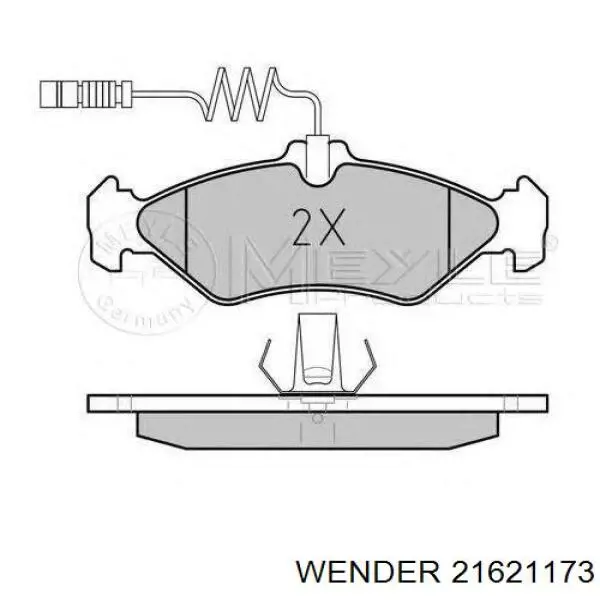 Задние тормозные колодки 21621173 Wender