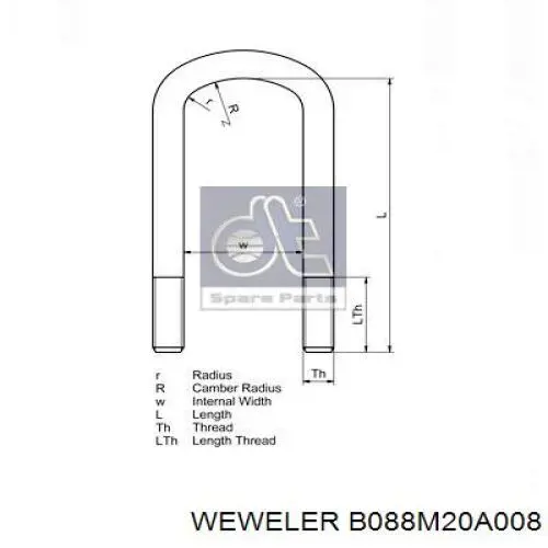 B088M20A008 Weweler estribo da suspensão de lâminas