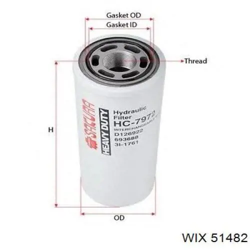 Фильтр гидравлической системы 51482 WIX