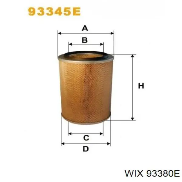 93380E WIX Воздушный фильтр двигателя