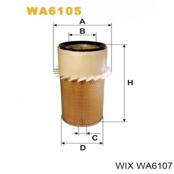 Воздушный фильтр WA6107 WIX