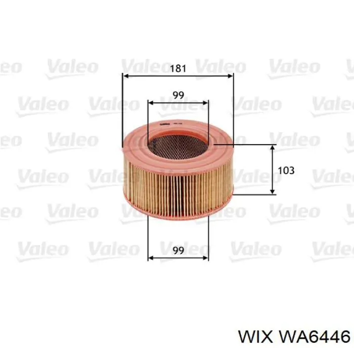 WA6446 WIX Воздушный фильтр двигателя