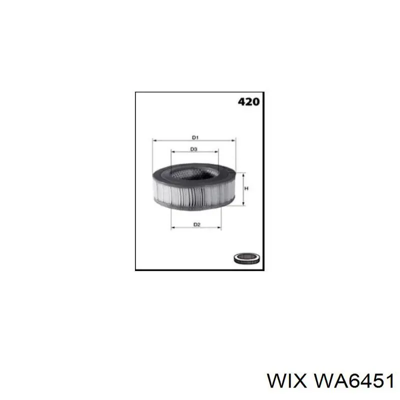 WA6451 WIX воздушный фильтр