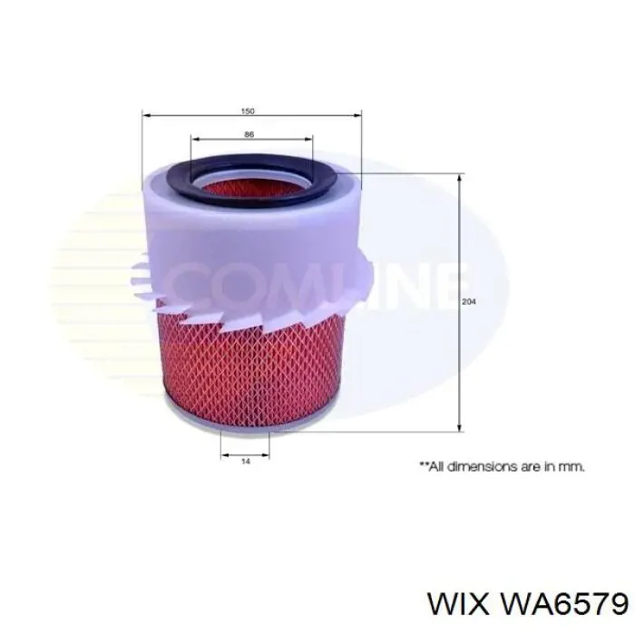 Воздушный фильтр WA6579 WIX