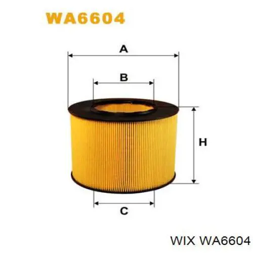 WA6604 WIX Воздушный фильтр двигателя