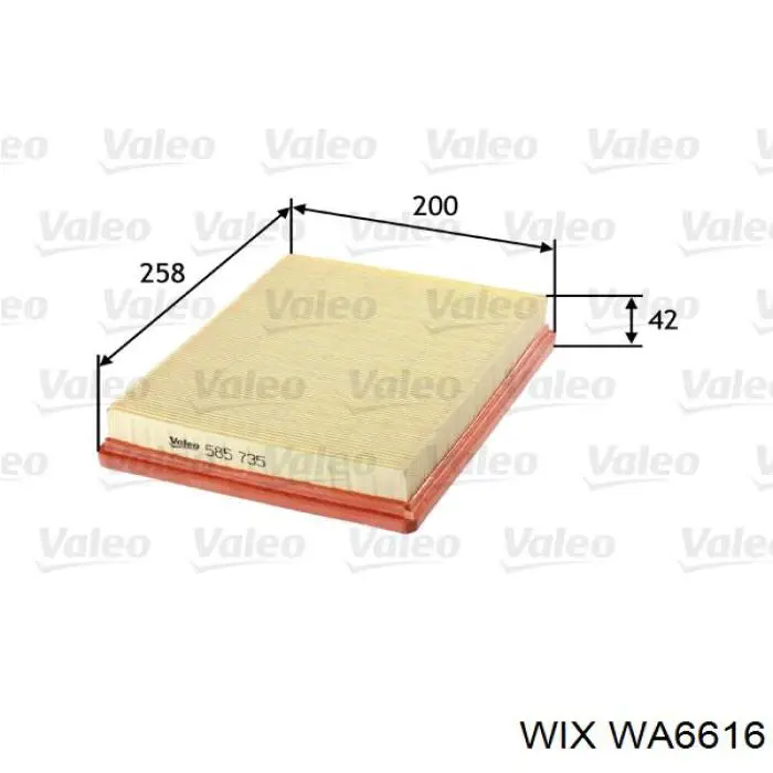 Купить WA6616 WIX Автомобильный фильтр воздуха