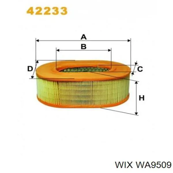 Купить WA9509 WIX Автомобильный фильтр воздуха