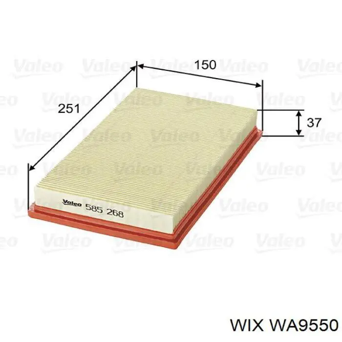 Filtro de aire WA9550 WIX