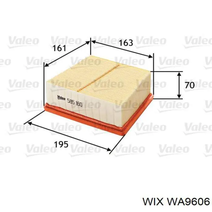 Воздушный фильтр WA9606 WIX