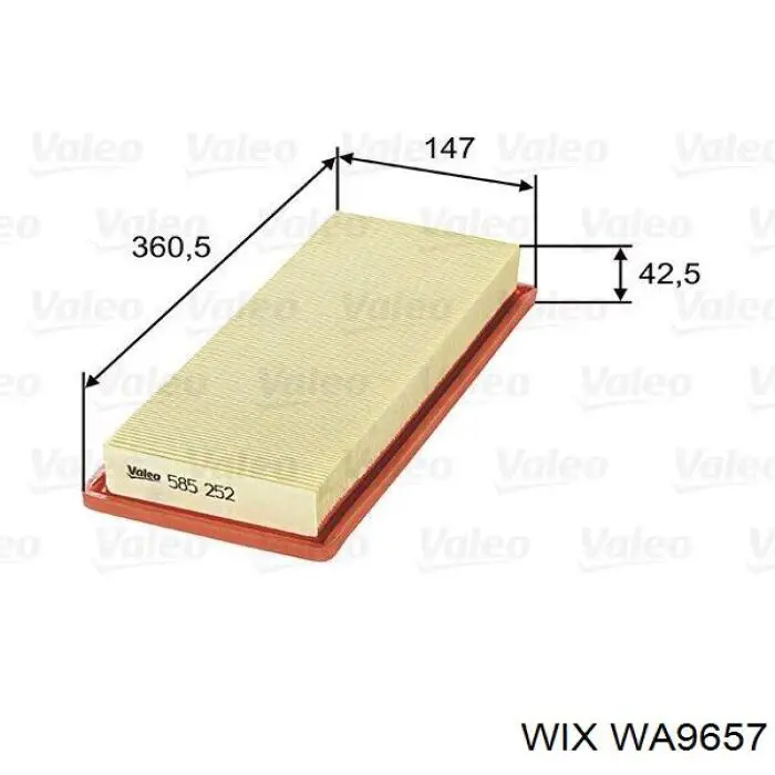 Элемент воздушного фильтра WIX WA9657 цена, от 6.90 USD