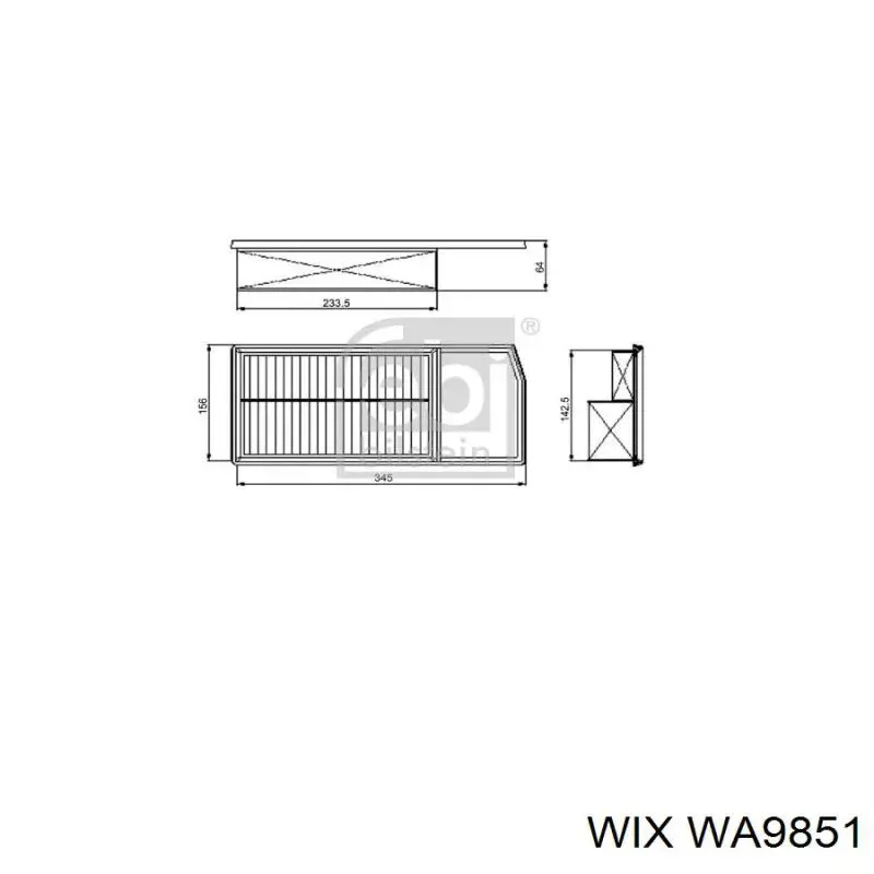 Воздушный фильтр WA9851 WIX