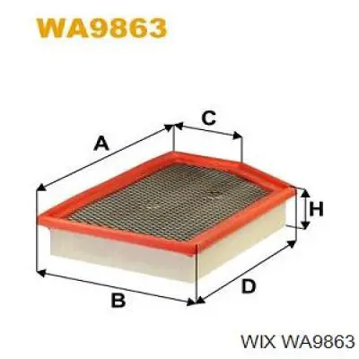 WA9863 WIX filtro de ar