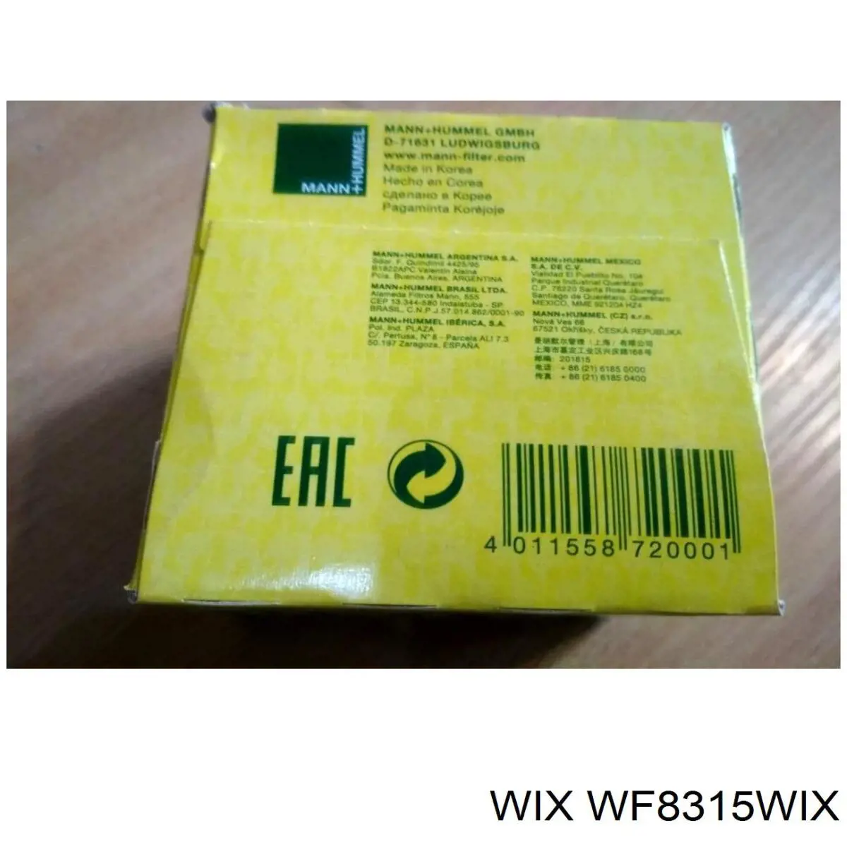 WF8315WIX WIX Фильтр топлива