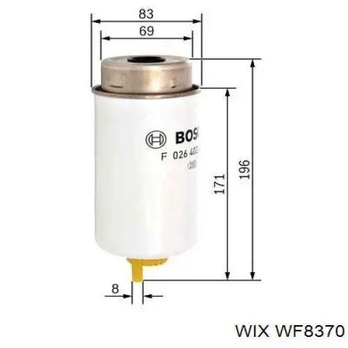 Купить WF8370 WIX Фильтр-отстойник топлива грубой очистки