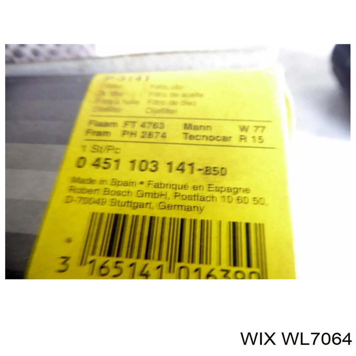 Filtro de aceite WL7064 WIX