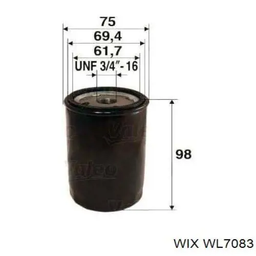 WL7083 WIX масляный фильтр