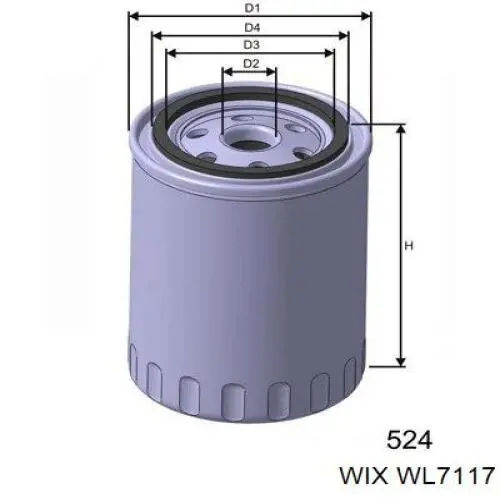 Filtro de aceite WL7117 WIX