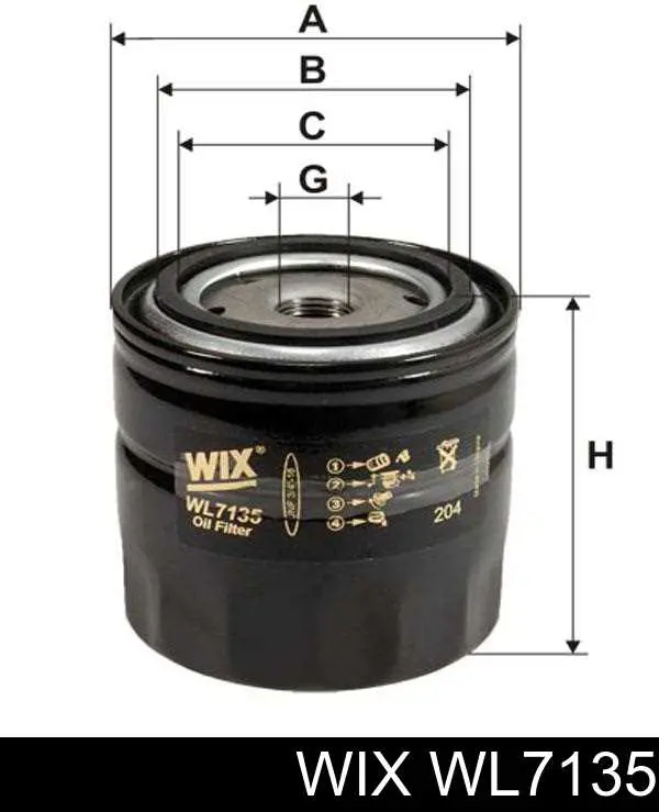 WL7135 WIX масляный фильтр