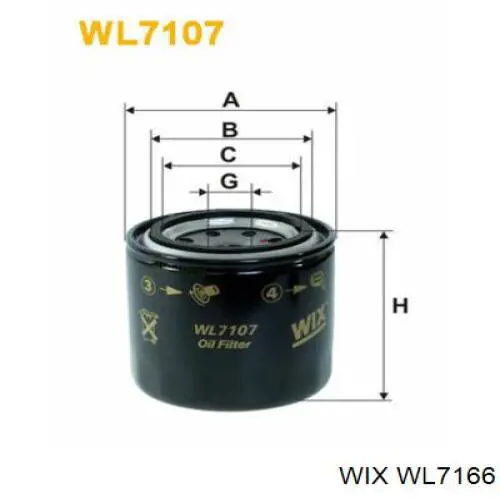 Filtro de aceite WL7166 WIX