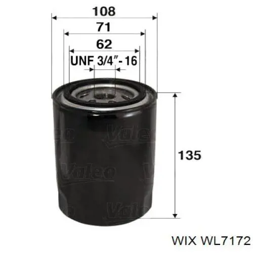 WL7172 WIX Масляный фильтр двигателя