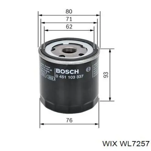 Масляный фильтр WL7257 WIX