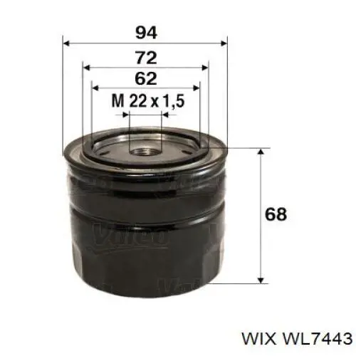 Купить WL7443 WIX Фильтр центробежный очистки масла