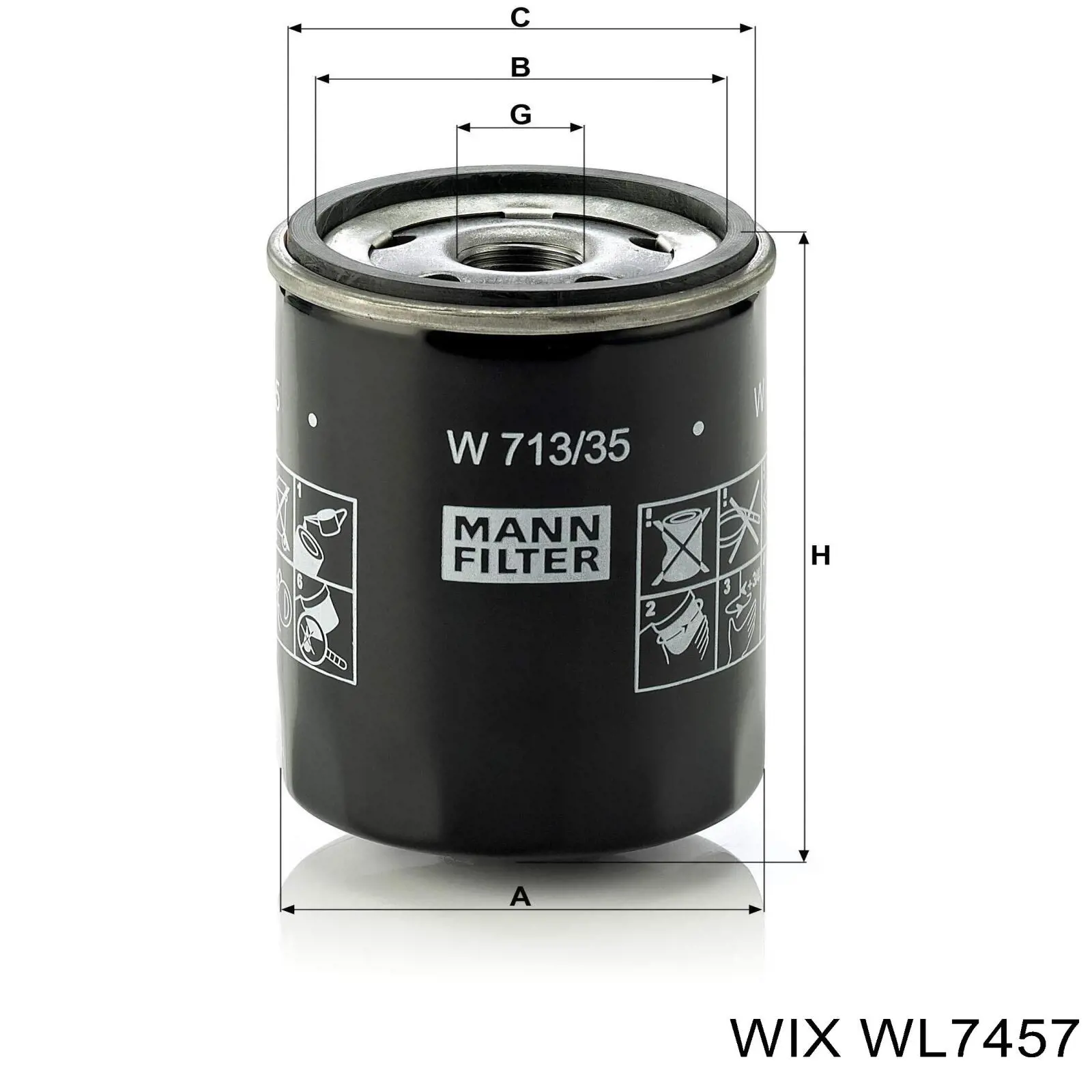Фильтр очистки масла центробежный WIX WL7457 цена, от 9.44 USD