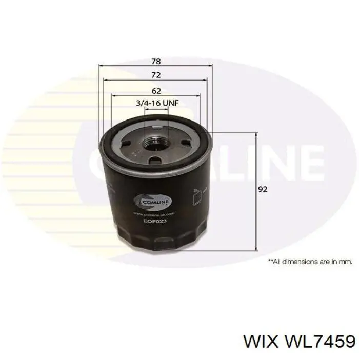 WL7459 WIX Масляный фильтр двигателя