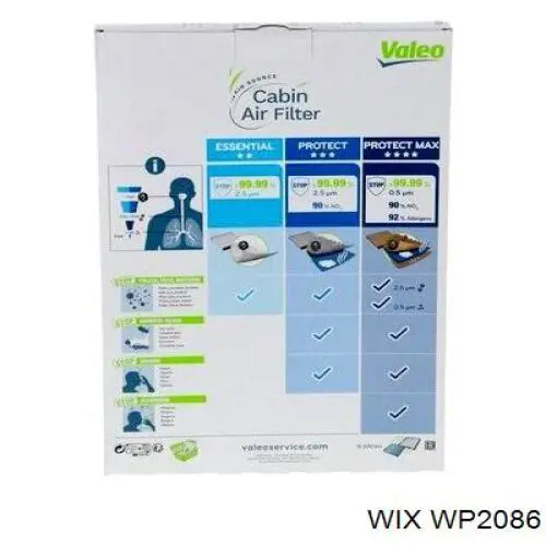 Фильтр воздушный отопителя WIX WP2086 цена, от 6.33 USD
