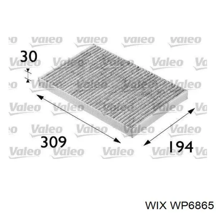 Фильтр воздушный отопителя WIX WP6865 цена, от 11.14 USD