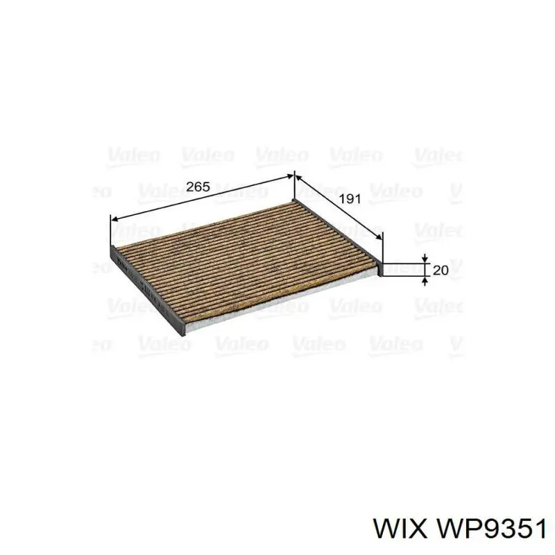 Воздушный фильтр салона WIX WP9351