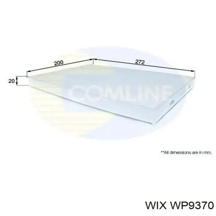 Фильтр салона WP9370 WIX