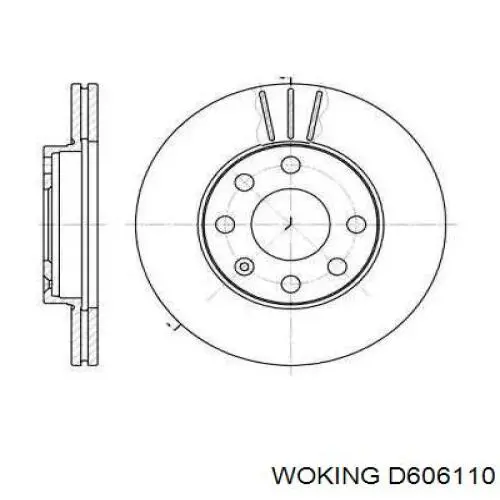 D6061.10 Woking диск тормозной передний