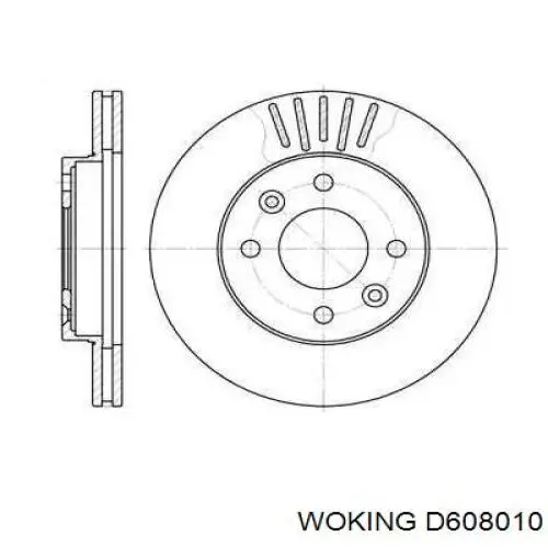 Передние тормозные диски D608010 Woking