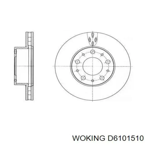 Передние тормозные диски D6101510 Woking