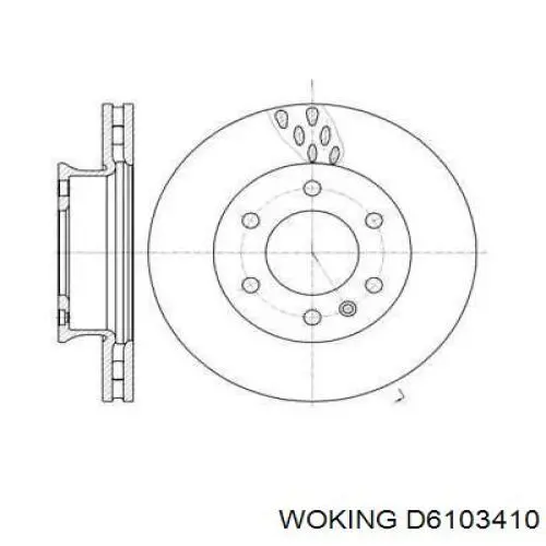 Передние тормозные диски D6103410 Woking