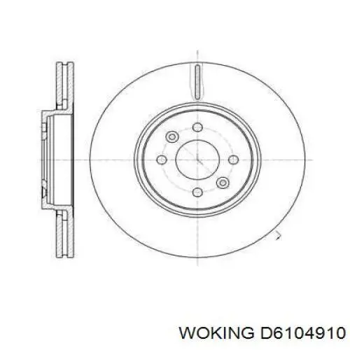 Передние тормозные диски D6104910 Woking