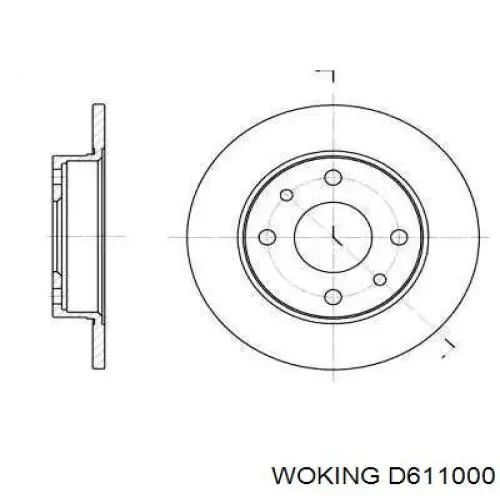 D6110.00 Woking диск тормозной задний